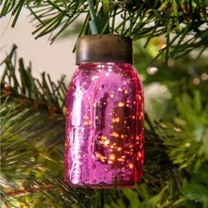 Set/6 ~ Hot Pink Mercury Glass Mini Mason Jar Everyday Light Covers ~ 2.5”h